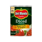 Del Monte Diced Tomatoes with the Flavors of Basil, Garlic & Oregano, 14.5 oz Can