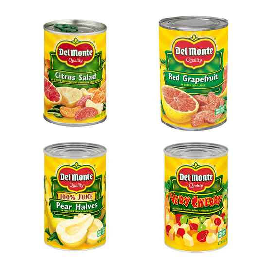 Del Monte Everyday Fruit Pack 8 Variety Cans in 100% Juice Simple, Nutritious & Delicious
