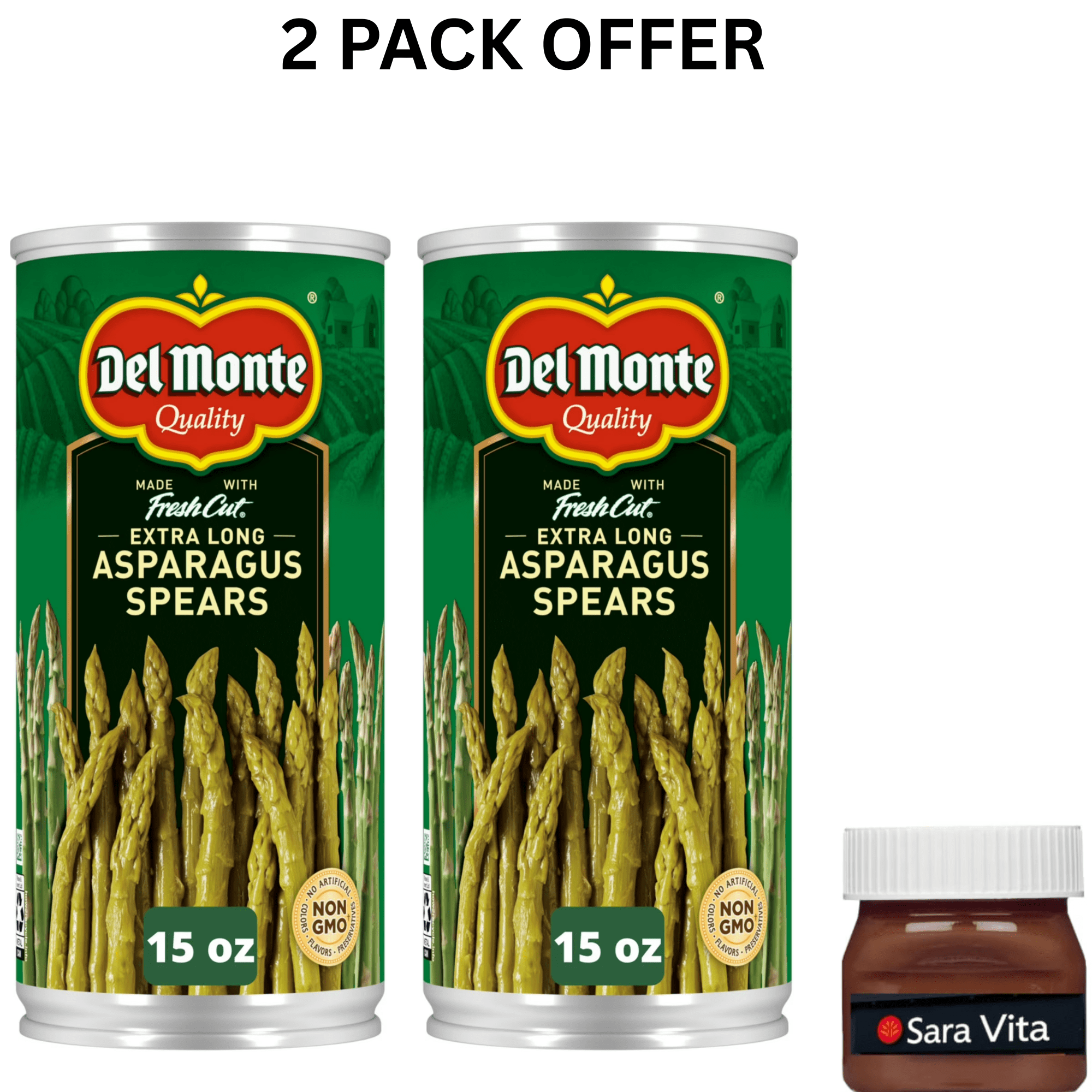 Del Monte Extra Long Asparagus Spears, Canned Vegetables, 15 oz Can