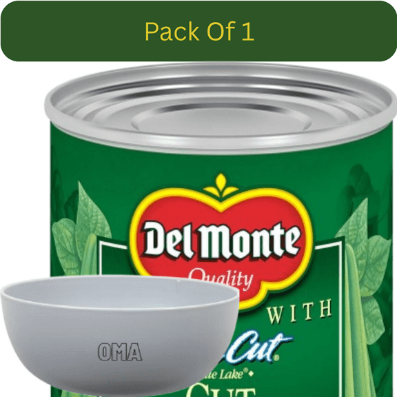 Del Monte Fancy Cut Green Beans, Farm-Fresh Canned Vegetables, 101 oz. With White Bowl By OMA