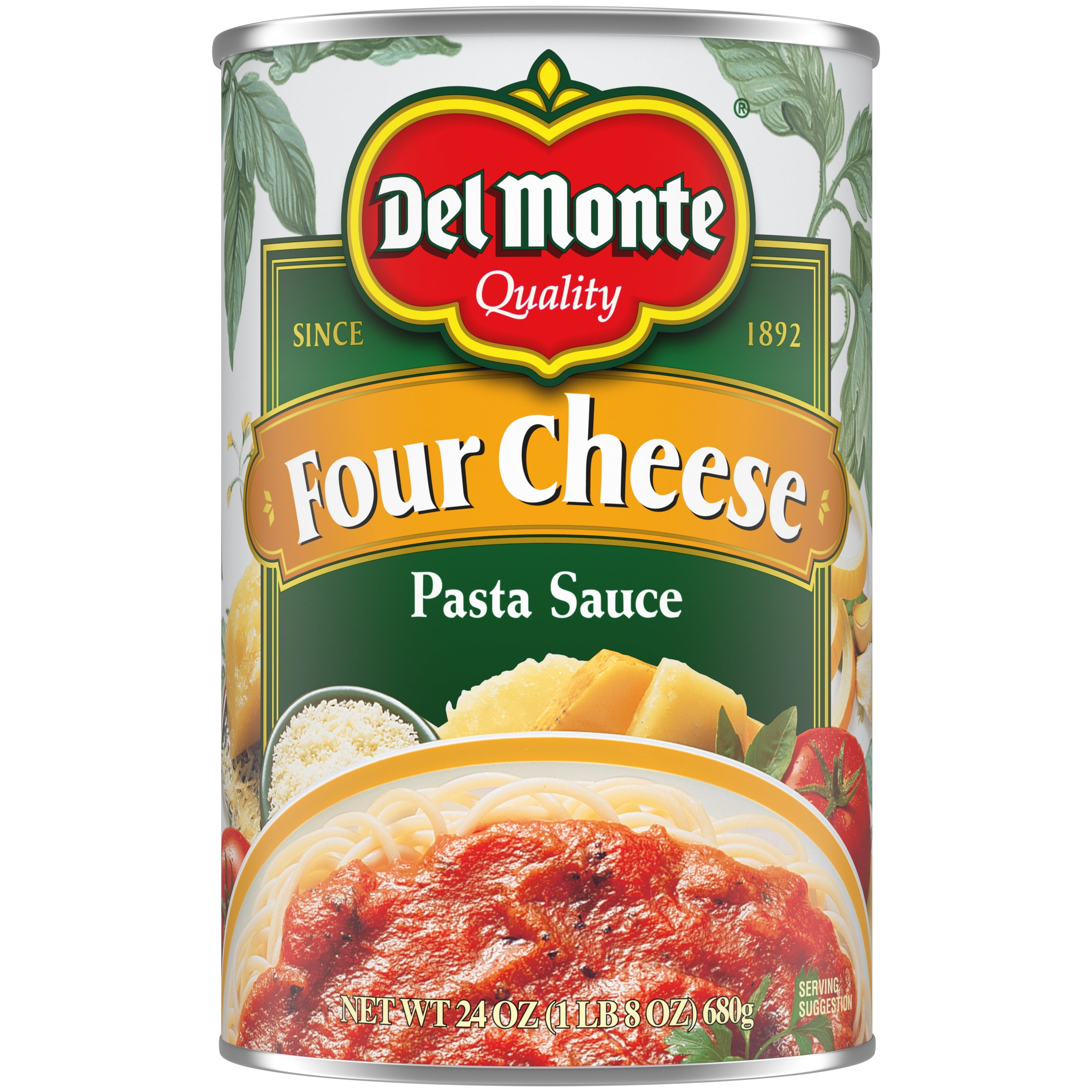 Del Monte, Four Cheese Pasta Sauce, 24 oz, Shelf Stable, Aluminum Can