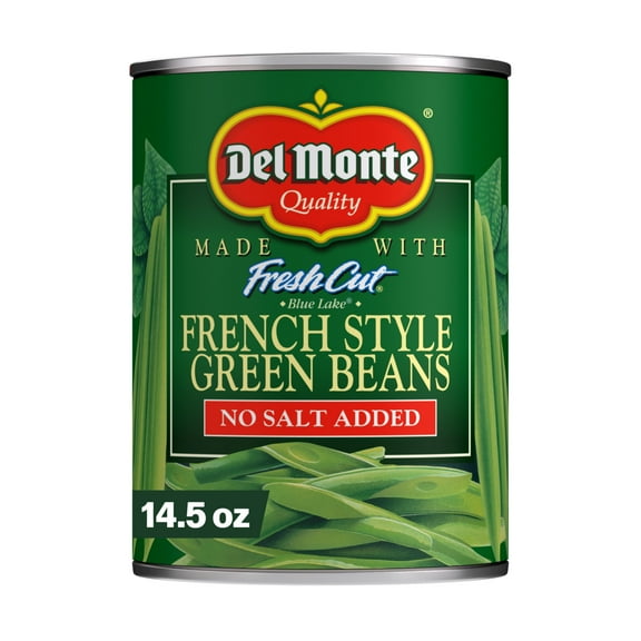 Del Monte Blue Lake No Salt Added French Style Green Beans, Canned Vegetables, 14.5 oz Can