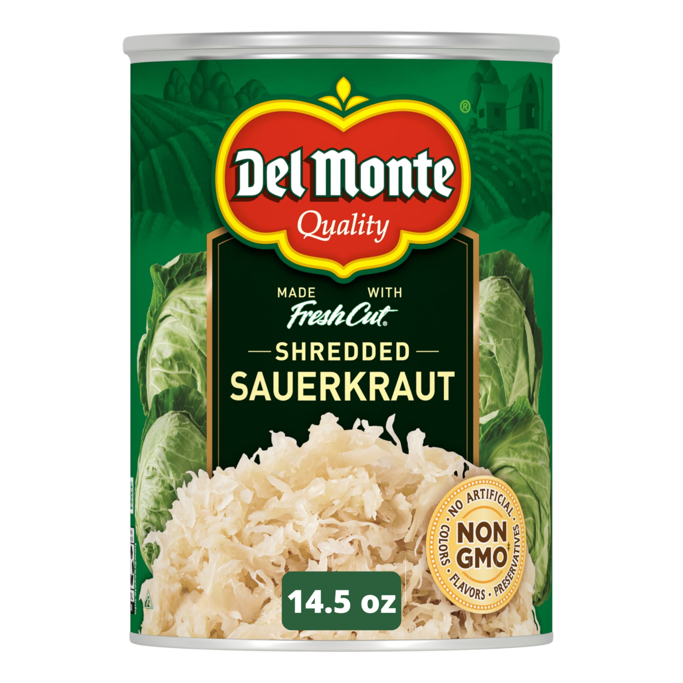 Del Monte Fresh Cut Canned Vegetables Shredded Sauerkraut, 14.5 oz Can