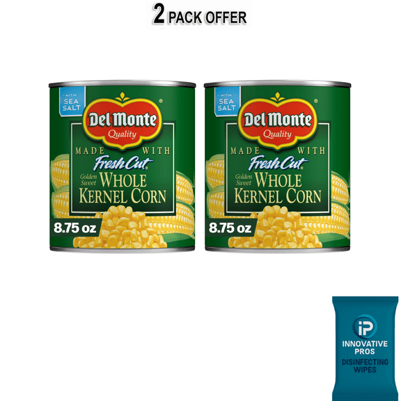 Del Monte Fresh Cut Golden Sweet Whole Kernel Corn, Canned Vegetables, 8.75 oz Can