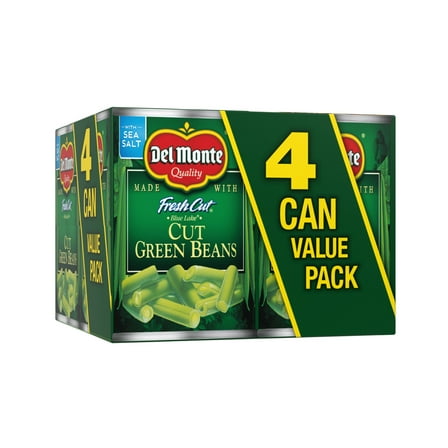 Del Monte Fresh Cut Green Beans, Canned Vegetables, 14.5 oz Can (Pack of 4)