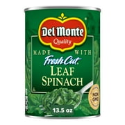Del Monte Fresh Cut Leaf Spinach, 13.5 oz Can, Canned Vegetables