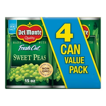 Del Monte Sweet Peas 15 oz Can (Pack of 4), Canned Vegetables