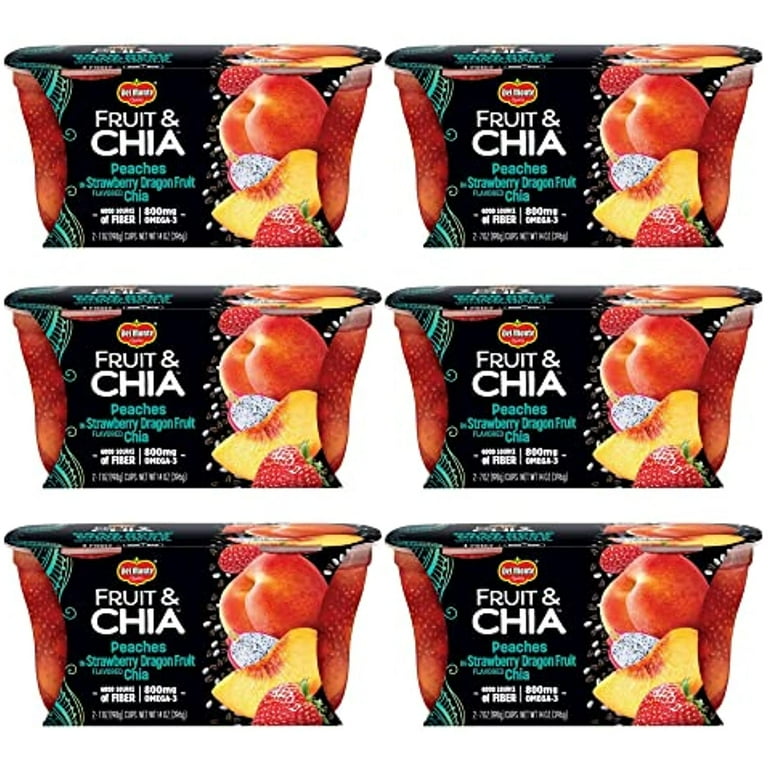 Del Monte Fruit & Chia Peaches in Strawberry Dragon Fruit, 12 Pack