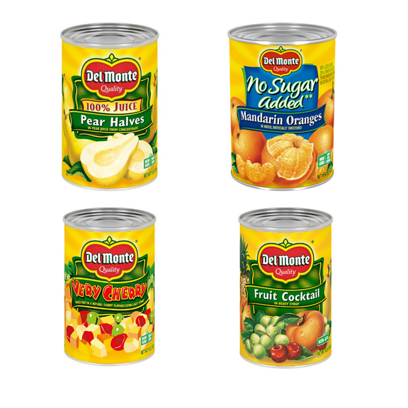 Del Monte Fruit Cocktail in 100% Juice  8-Count Variety Pack of 15 oz Cans  Natural Sweetness, No Added Sugar