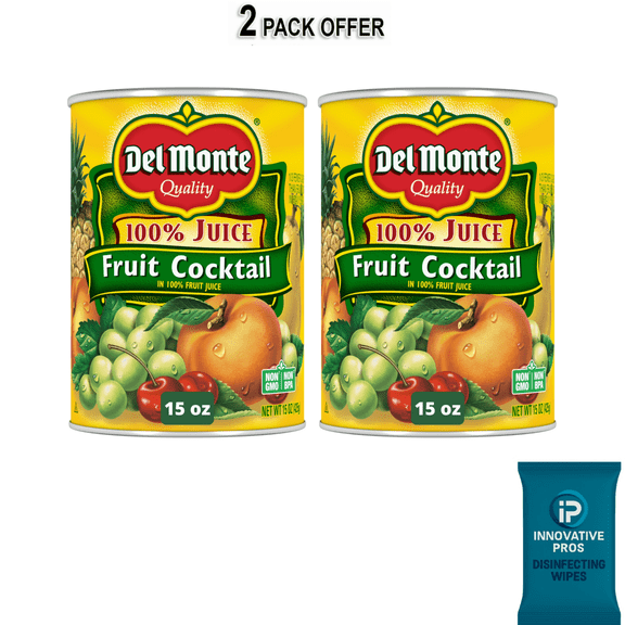 Del Monte Fruit Cocktail in Fruit Juice, Canned Fruit, 15 oz Can