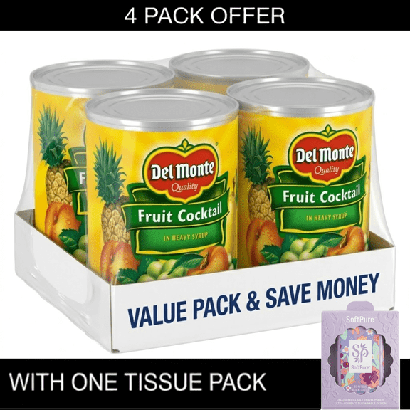Del Monte Fruit Cocktail in Heavy Syrup, 30 oz Cans, Canned Fruit