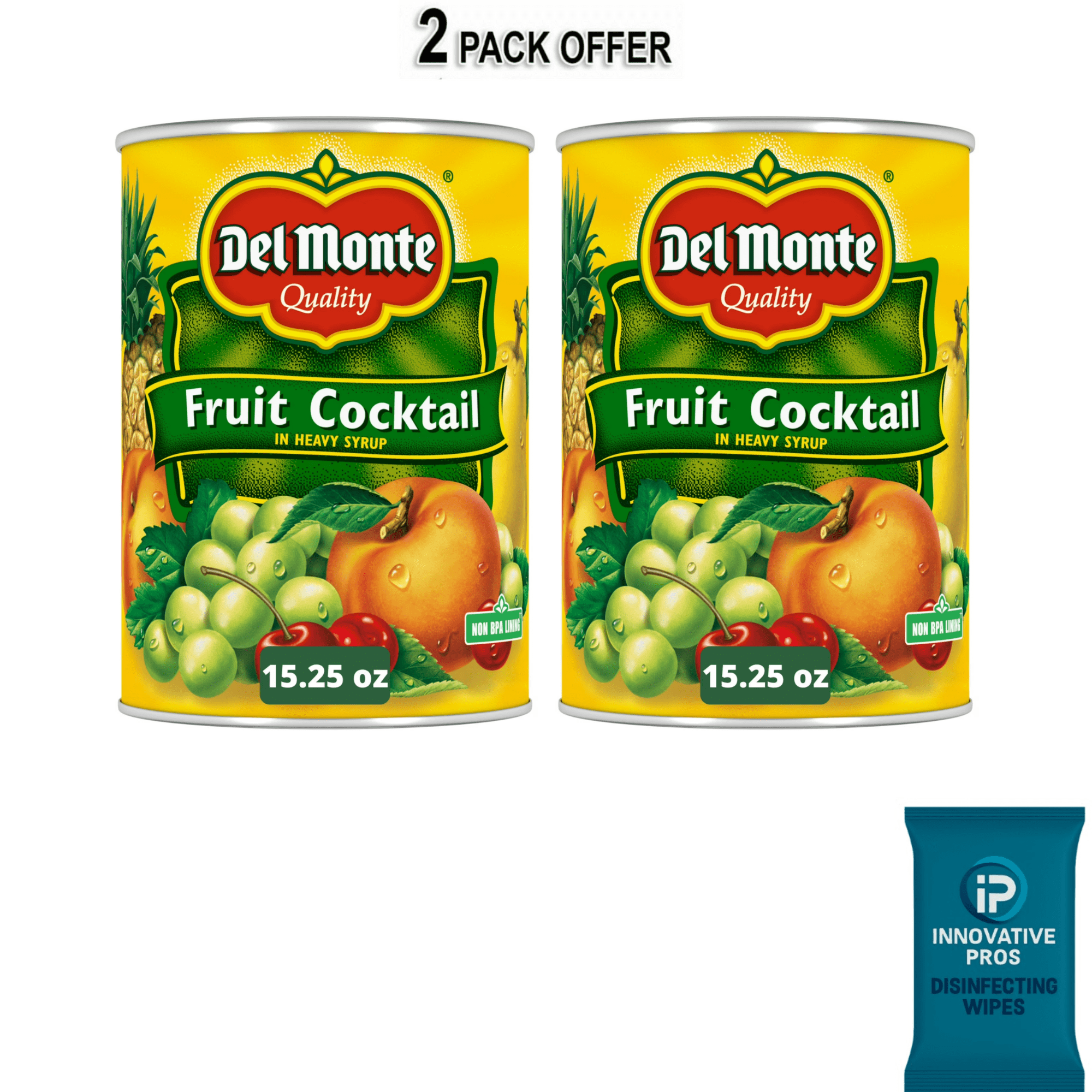 Del Monte Fruit Cocktail in Heavy Syrup, Canned Fruit, 15.25 oz Can ...