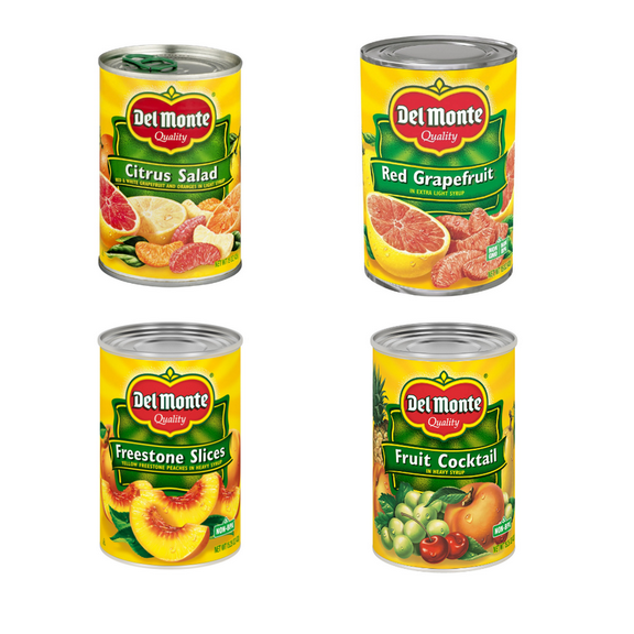 Del Monte Fruit Essentials 8-Pack Fruit Can Variety in 100% Juice Natural Fuel for the Whole Family