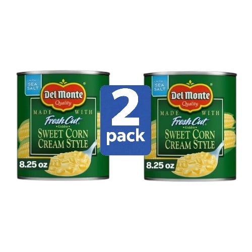 Del Monte Golden Sweet Corn Cream Style, 8.25 oz Can (2 Pack)