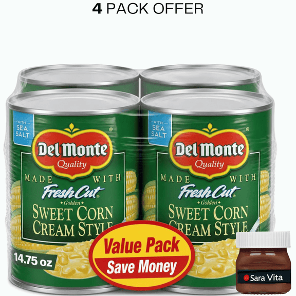 Del Monte Golden Sweet Cream Corn, Canned Vegetables, 14.75 oz