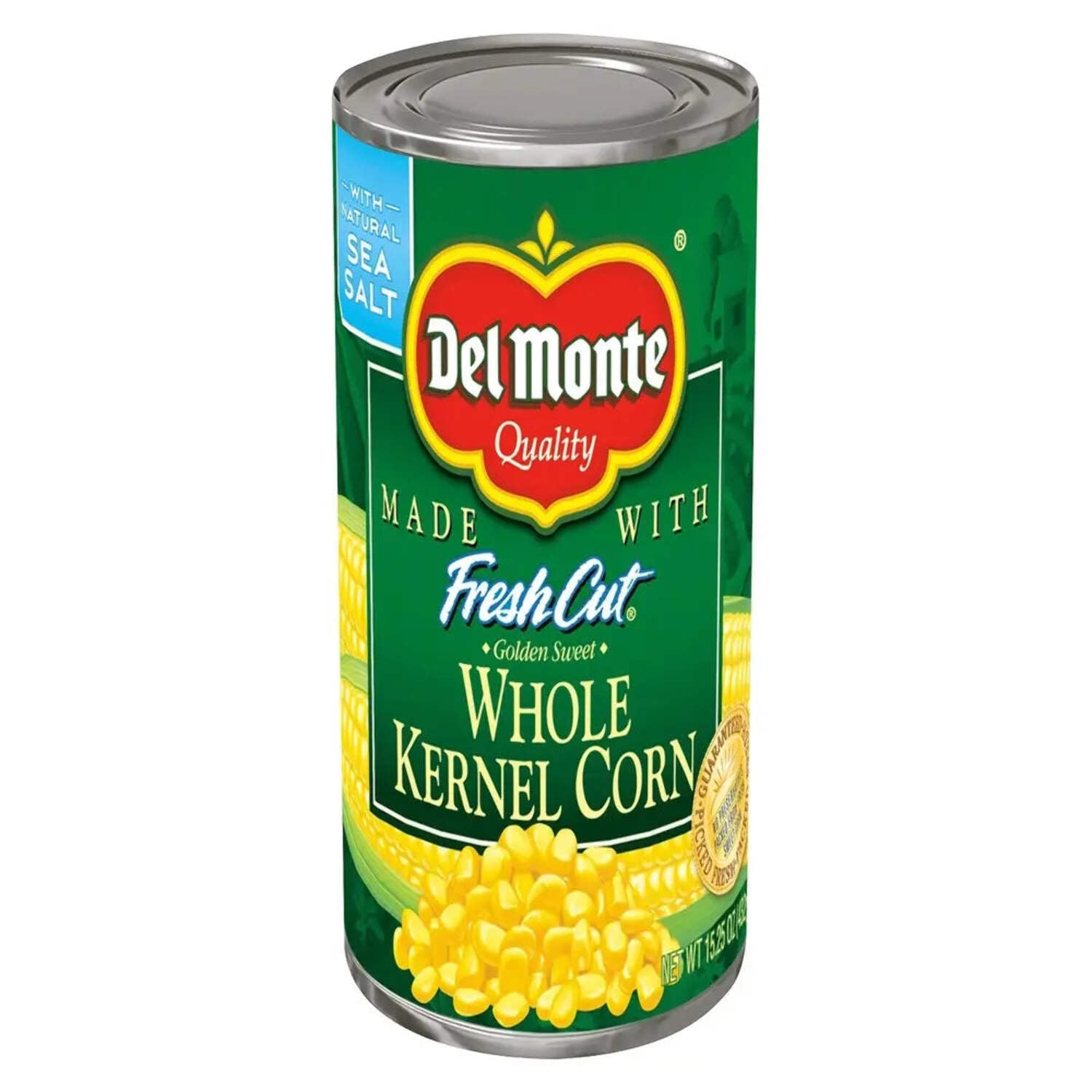 (24 pack) Del Monte Fresh Cut Golden Sweet Whole Kernel Corn, Canned Vegetables, 15.25 oz Can