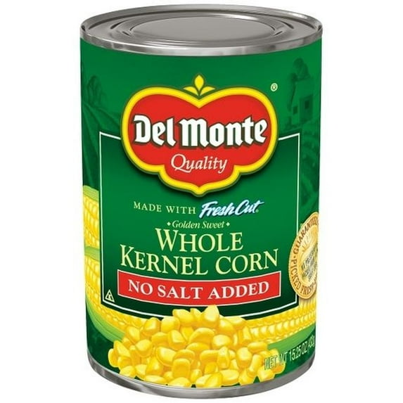 Del Monte Golden Sweet Whole Kernel Corn, 15.25 Ounce -- 24 per Case.