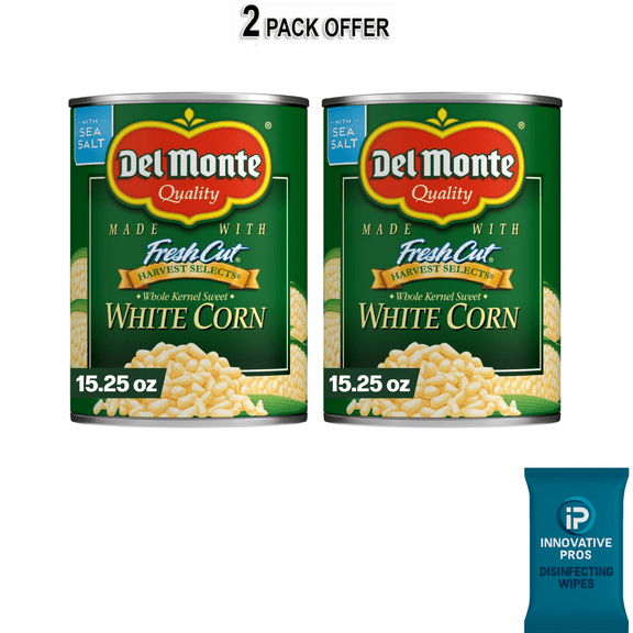 Del Monte Harvest Selects Sweet White Whole Kernel Corn, 15.25 oz Can, Canned Vegetables