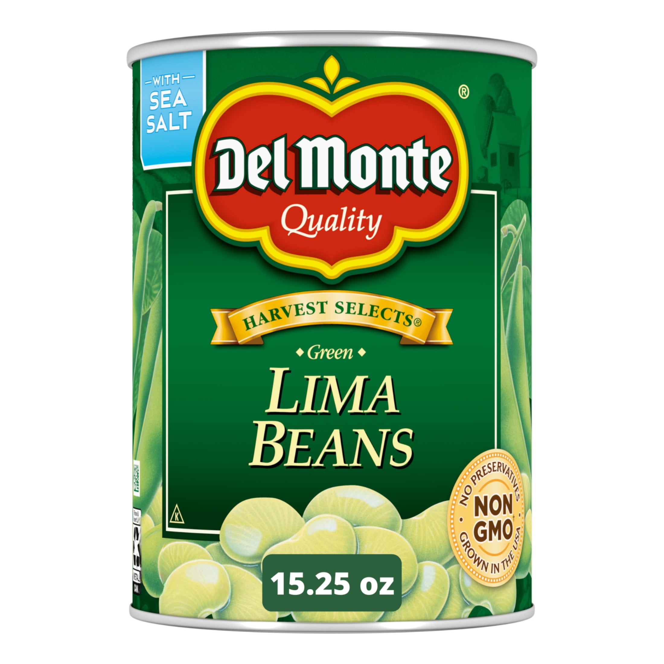 Del Monte Lima Beans, Canned Vegetables, 15.25 oz Can