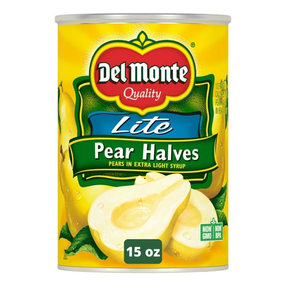 Del Monte Lite Pear Halves in Extra Light Syrup, 15 oz Can