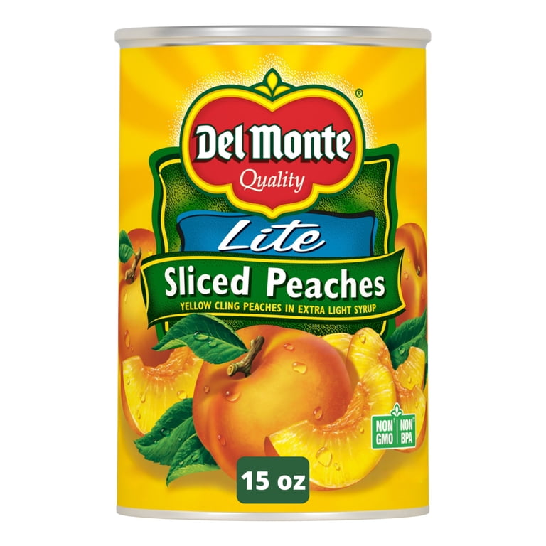 Del Monte Lite Yellow Cling Sliced Peaches, 15 oz Can - Walmart.com