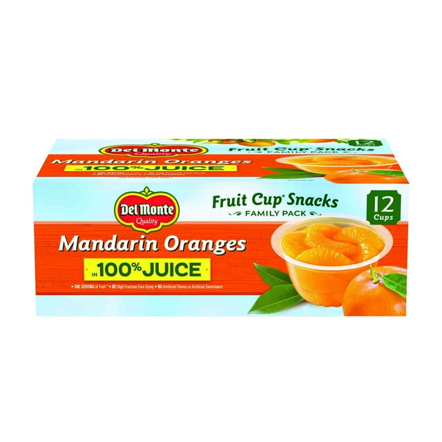 Del Monte Mandarin Orange MMF7 in 100 Juice Snack Cups, 4Ounce Cups