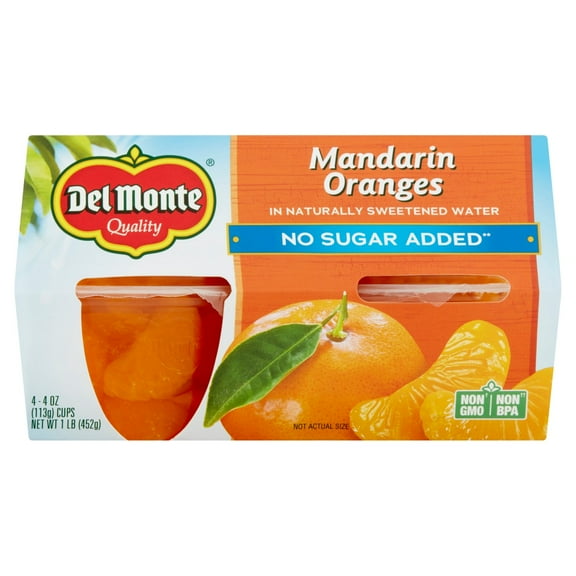 Del Monte Mandarin Oranges No Sugar Added Cups 16 oz