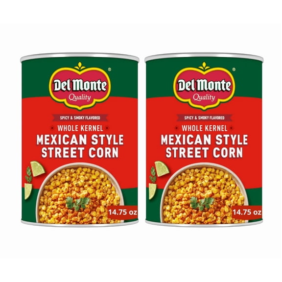 Del Monte Mexican Style Street Corn, Canned Vegetables, 14.75 oz Can (Pack of 2)