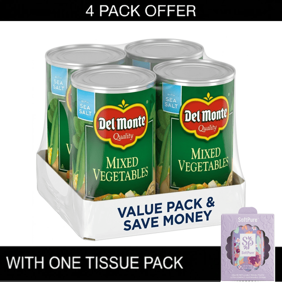 Del Monte Mixed Vegetables, Canned Vegetables, 14.5 oz Cans