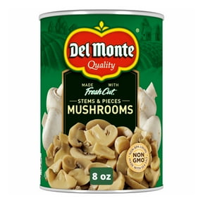 Del Monte Mushroom Stems and Pieces, 8 oz Can, Canned Vegetables