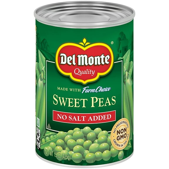 2X-Del Monte Fresh Cut No Salt Added Sweet Peas Canned Vegetables - 15 oz