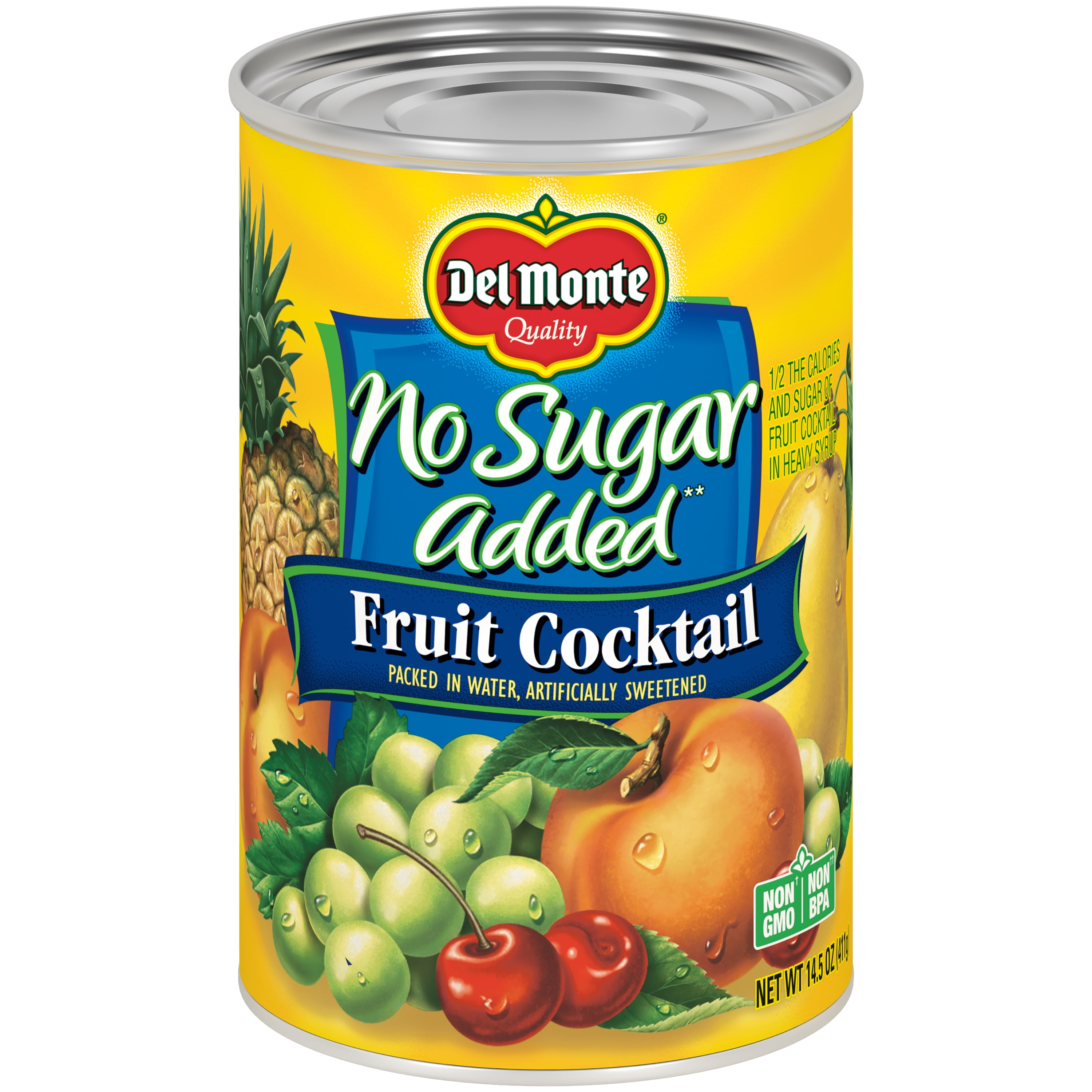 Del Monte No Sugar Added Canned Mixed Fruit Cocktail, 14.5 oz Can