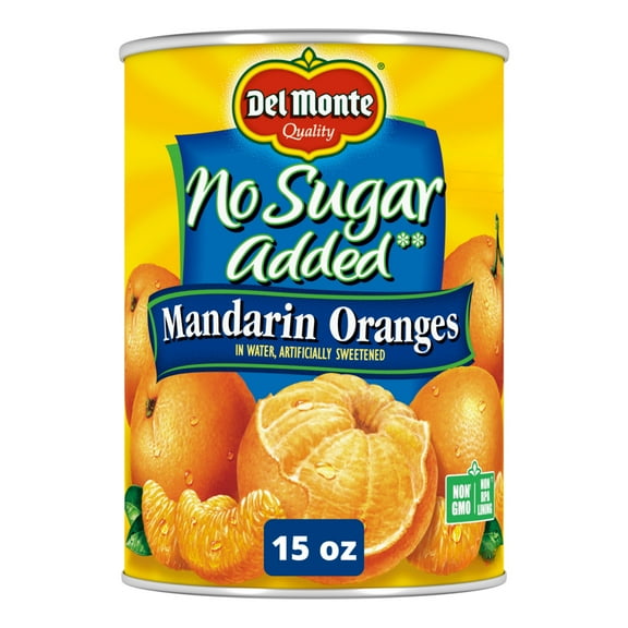 Del Monte No Sugar Added Mandarin Oranges, 15 oz Can, Canned Fruit
