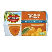 Del Monte No Sugar Added Mandarin Oranges, 4 oz Cup, 4 Count Box