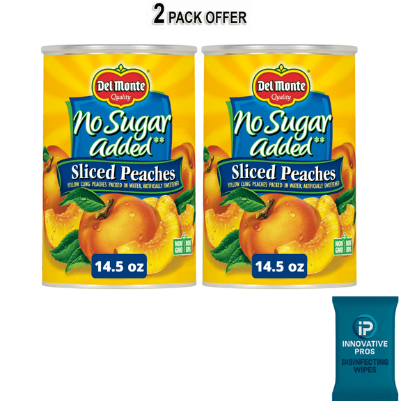 Del Monte No Sugar Added Sliced Peaches, Canned Fruit, 14.5 oz Can