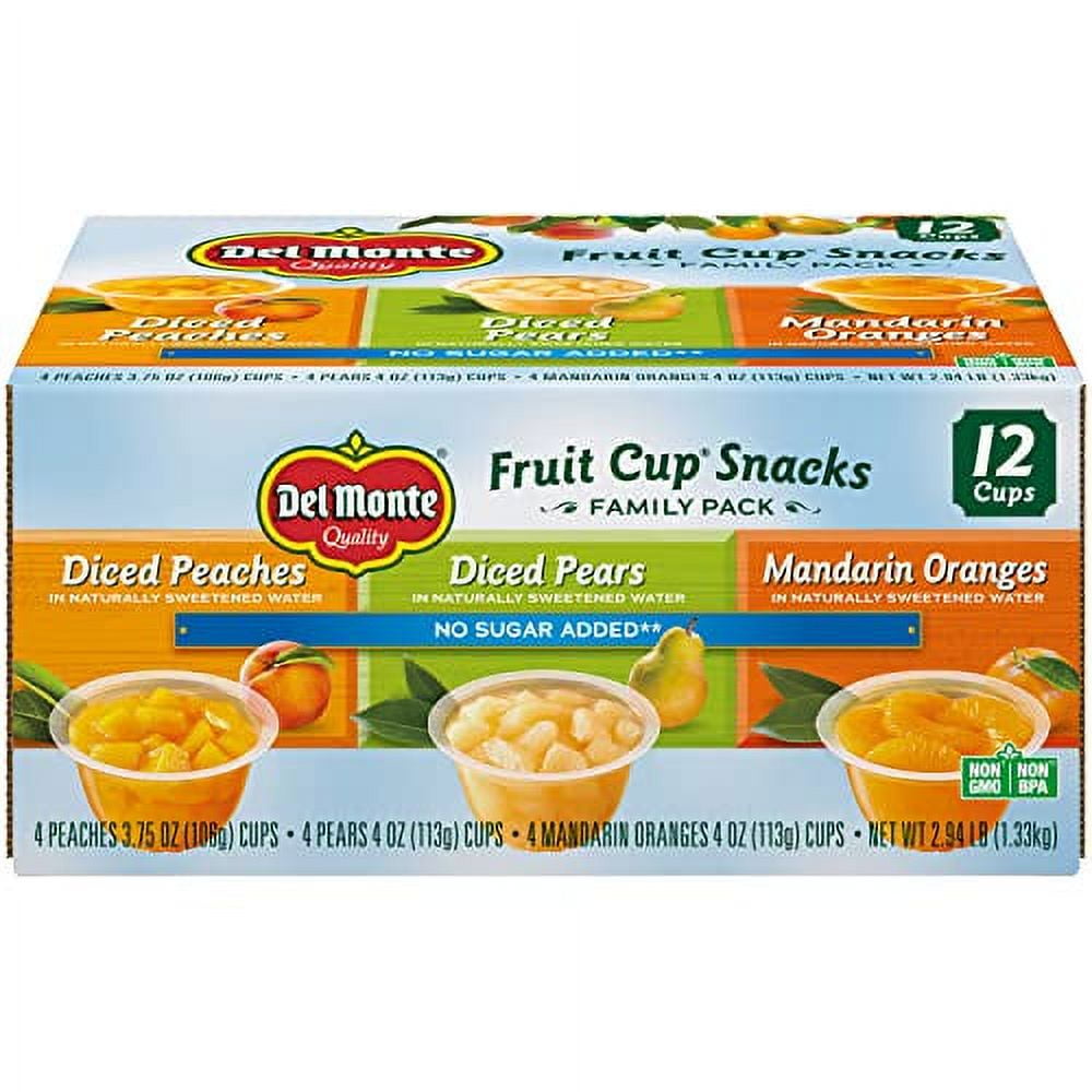 Del Monte No Sugar Added Variety Fruit Cups (Peaches, Pears, Mandarin