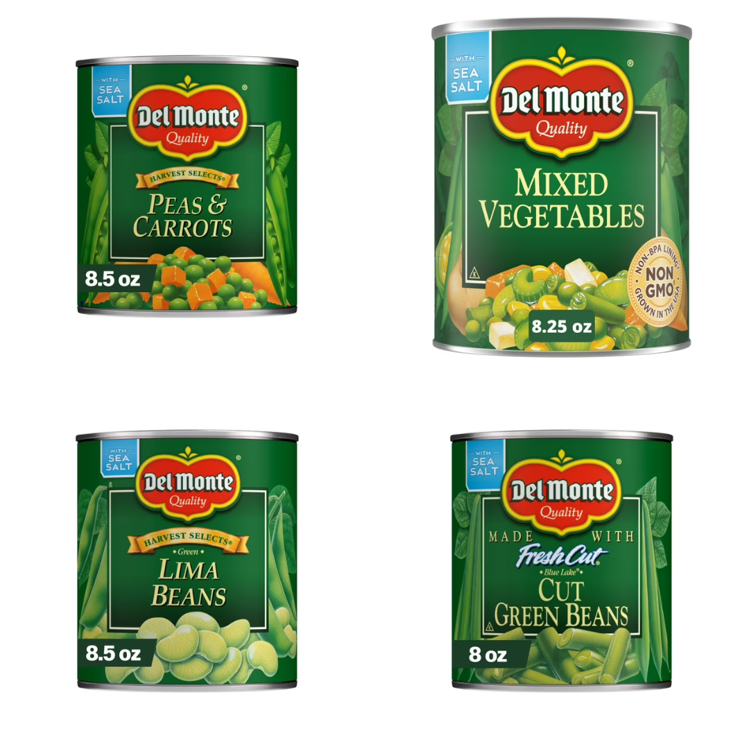 Del Monte Pantry Vegetable Combo 8.5 oz, 8 Pack