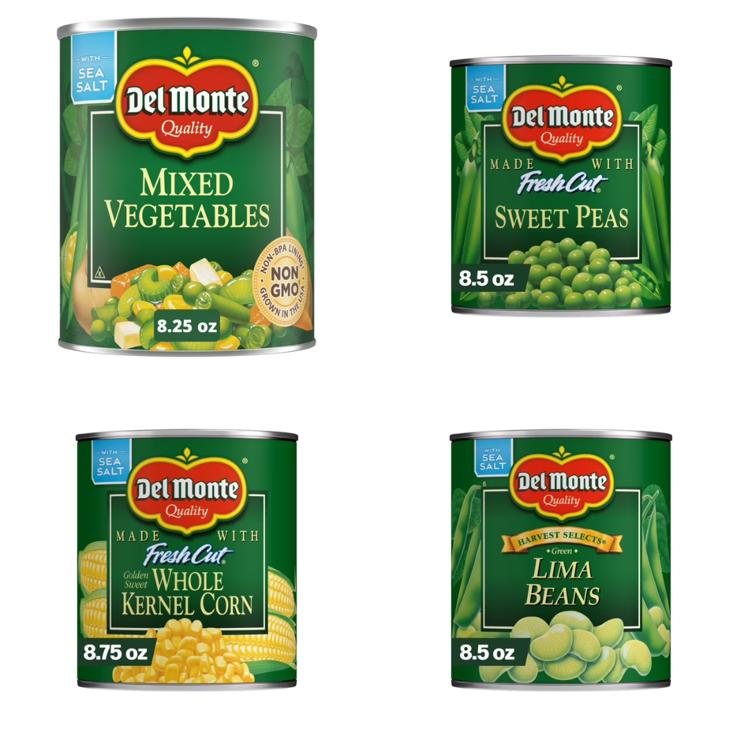 Del Monte Pantry Vegetable Selection 8.5 oz, 8 Pack