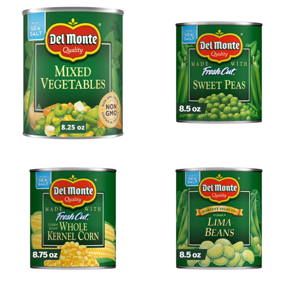 Del Monte Pantry Vegetable Selection 8.5 oz, 8 Pack