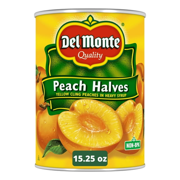 Del Monte Yellow Cling Peach Halves in Heavy Syrup, 15.25 oz Can