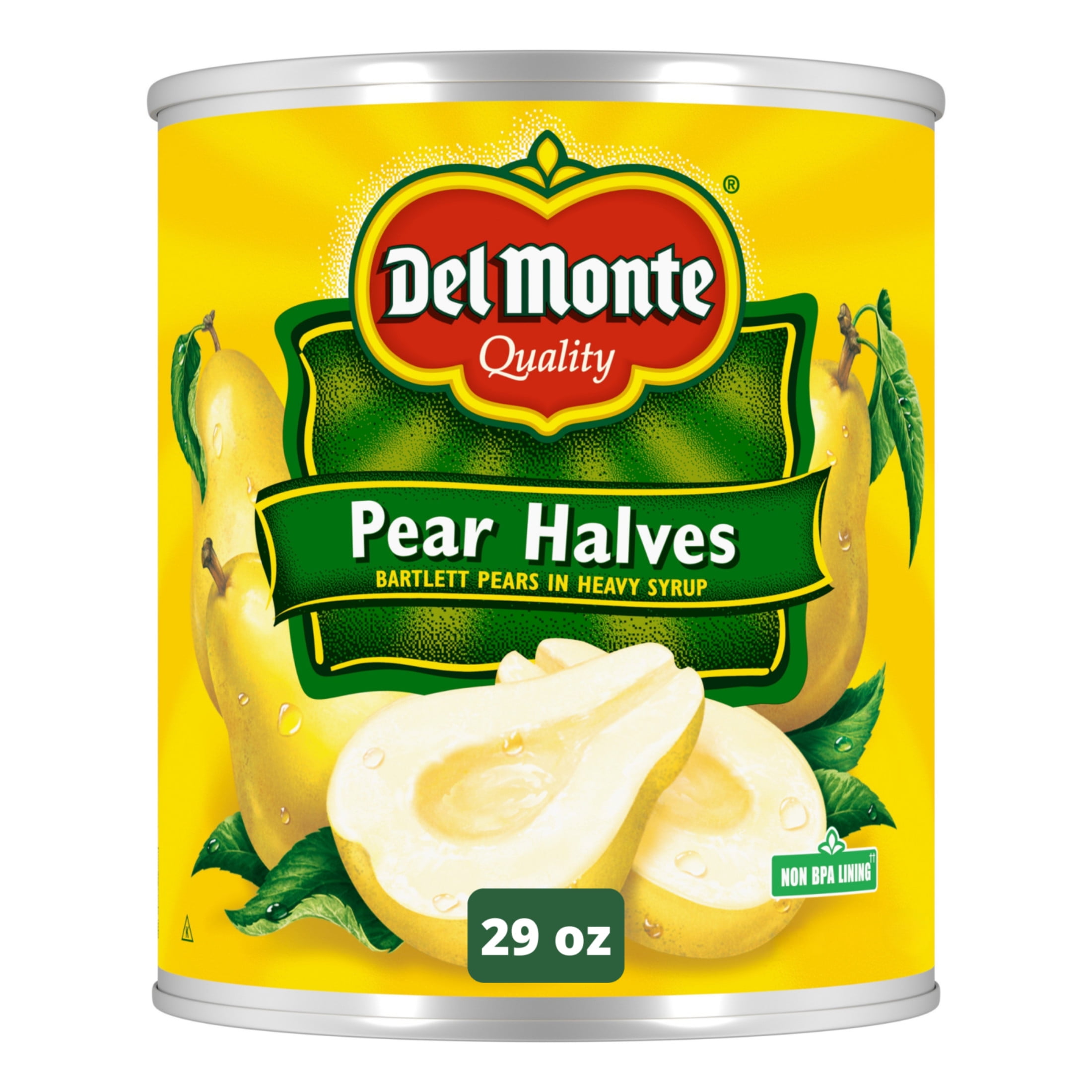 Del Monte Pear Halves in Heavy Syrup, 29 oz Can