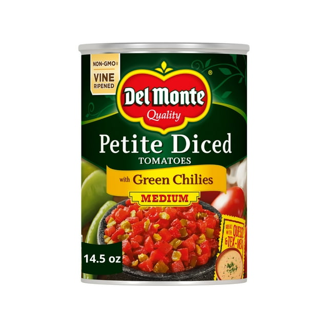 Del Monte Petite Diced Tomatoes with Green Chilies, 14.5 oz Can