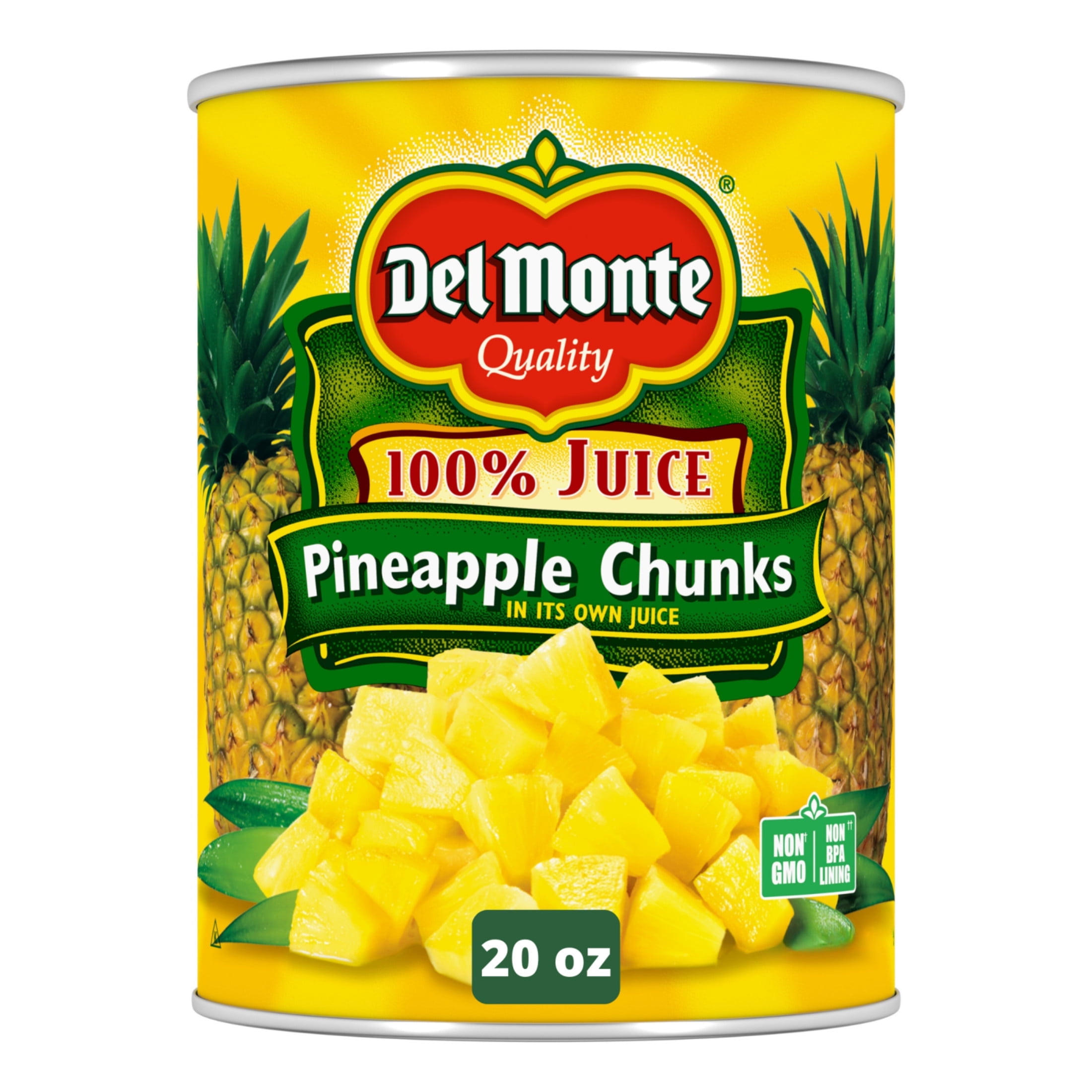 Pineapple Chunks in 100% Juice, Canned Fruit, 20 oz Can - Walmart.com