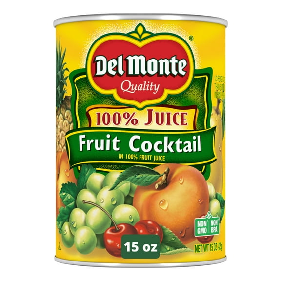 Del Monte Fruit Cocktail in Fruit Juice, Canned Fruit, 15 oz Can