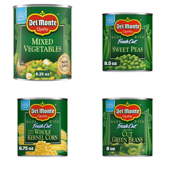 Del Monte Ready-to-Eat Vegetables 8.5 oz Cans, 8 Pack