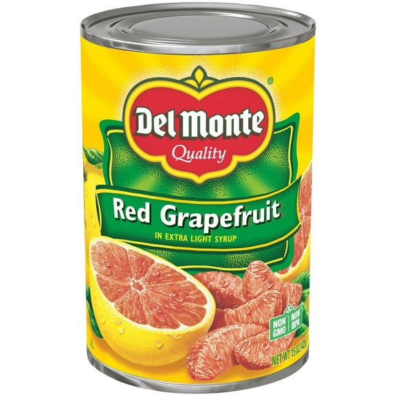 Del Monte Red Grapefruit Sections, Light Syrup, Canned Fruit, 15 oz Can