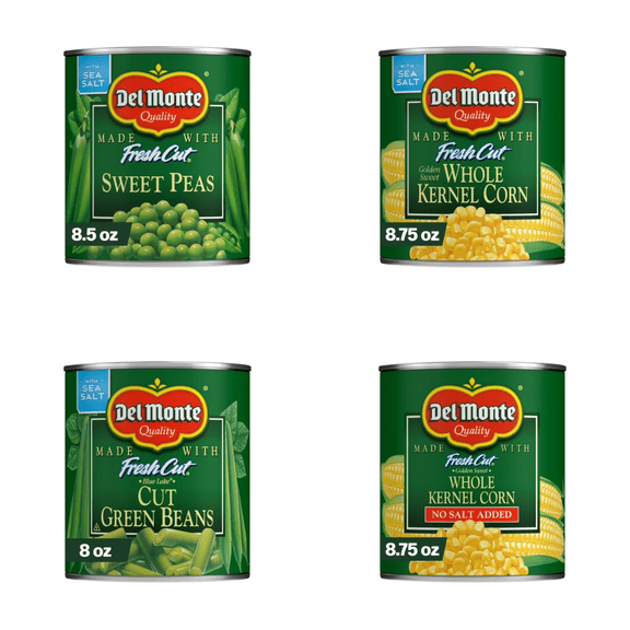 Del Monte Shelf-Stable Vegetables 8.5 oz, 8 Pack Variety