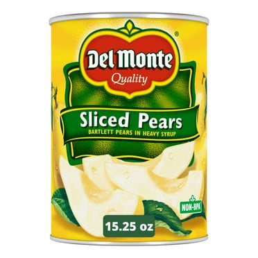 Del Monte Sliced Bartlett Pears in Heavy Syrup, Canned Fruit, 15.25 oz Can