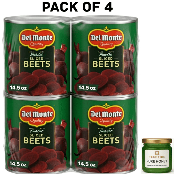 Del Monte Sliced Beets, Canned Vegetables, 14.5 oz Can ( Pack of 4 )