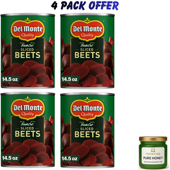 Del Monte Sliced Beets, Canned Vegetables, 14.5 oz Can ( Pack of 4 )